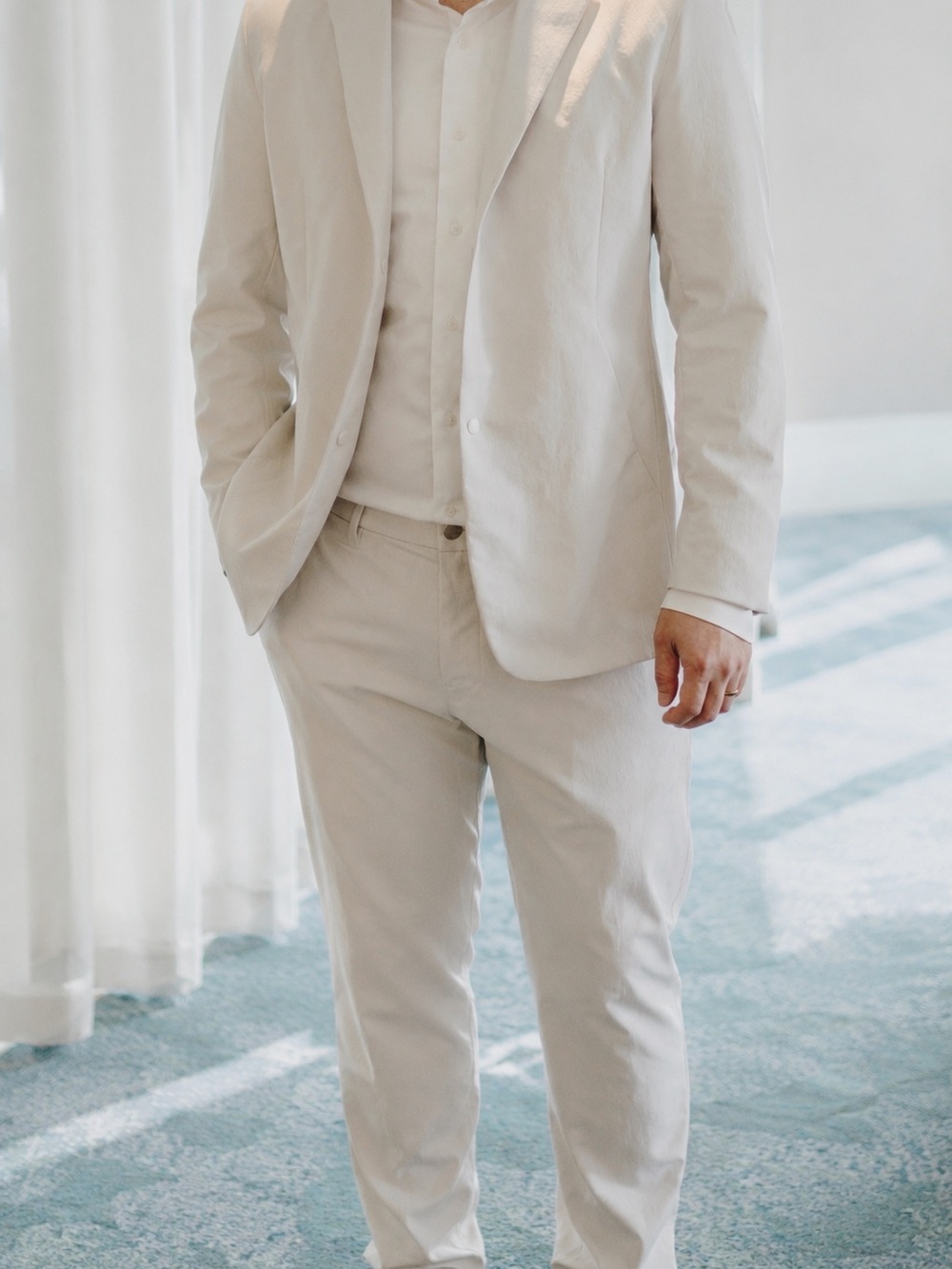 Lululemon Suit in Bone - New Venture Blazer + ABC Slim-fit Trousers